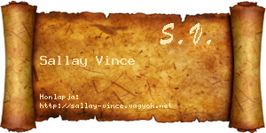 Sallay Vince névjegykártya